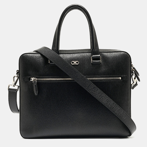 Ferragamo Men's Leather Business Bag Black